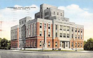 Meridian Mississippi birds eye view Lauderdale Co Court House antique pc Z21419 