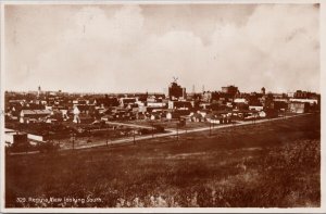 Regina SK looking South Saskatchewan c1936 RPPC Postcard H59 *as is