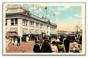 Vintage 1910's Colored Photo Postcard The Boardwalk Asbury Park New Jersey