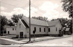 Real Photo Postcard Bethany Lutheran Church in New Lisbon, Wisconsin