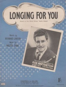 Longing For You Ken Mackintosh 1950s Sheet Music