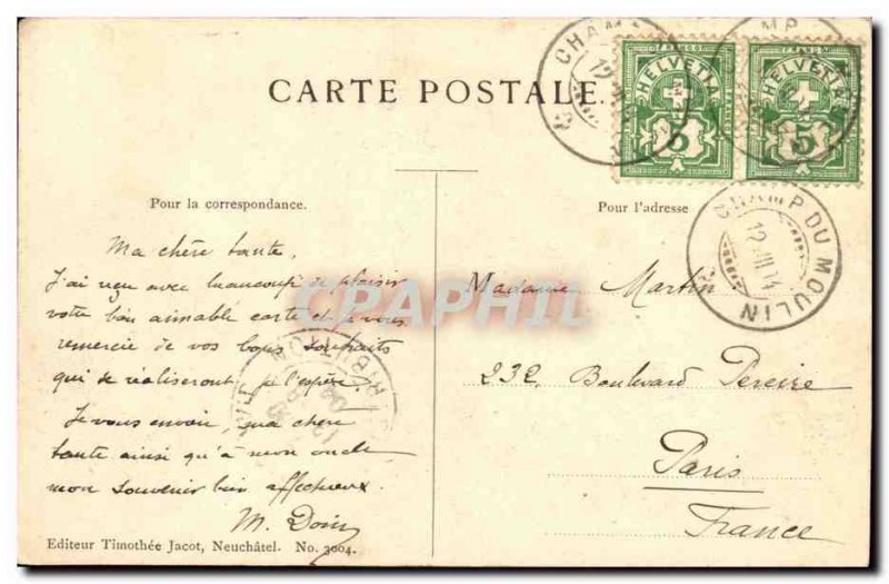 Old Postcard In The Gorges Areuse