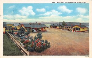 J59/ Trindad Colorado Postcard c1910 Trinidad Auto Camp Gas Station 115
