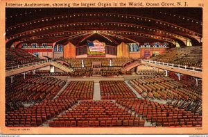 New Jersey Ocean Grove Auditorium Interior Showing Largest Organ In The World...