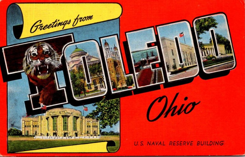 Ohio Greetings From Huron Large Letter Linen Curteich