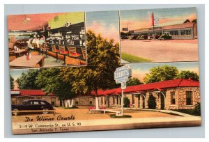 Vintage 1930's Postcard De Winne Courts US 90 Commerce St San Antonio 7 Texas