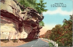 Postcard MO Ozarks - Scenic Bluffs on Prize Drive US 71