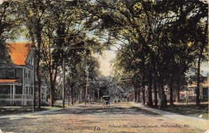 Waterville Maine horse buggy Silver St looking south antique pc BB3092