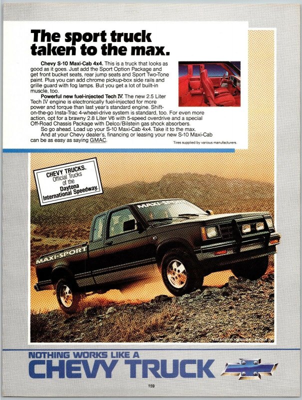 1985 Chevy Truck S-10 Maxi-Cab Print Ad N1