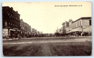 WATERTOWN, SD South Dakota ~ NORTH OAK STREET Scene c1910s Postcard