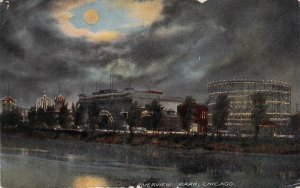 c.'14, Riverview  Amusement Park, Night View, Chicago IL. Old Postcard