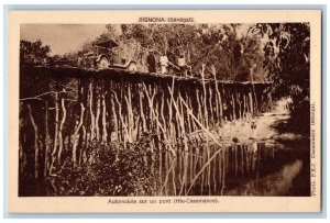 Bignona (Senegal) Postcard Automobile Sur Un Pont (Hte-Casamance) c1930's