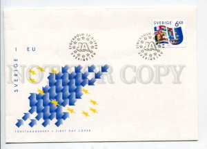 293439 SWEDEN 1995 year First Day COVER Europe Union