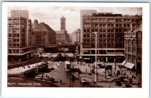 c1930s Berlin, Germany Busy Alexanderplatz PC Trolley Downtown Square Scene A323
