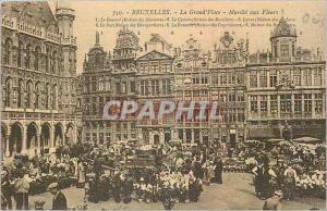 Old Postcard Brussels Grand Place Marche aux Fleurs