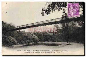 Old Postcard Paris Buttes Chaumont The Suspension Bridge
