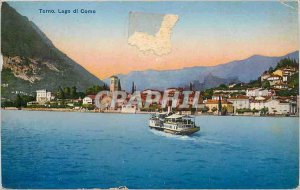 Old Postcard Torno Lake Como Boat