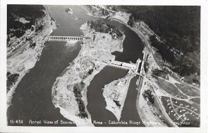 RPPC; Aerial View of Bonneville Dam & Columbia River, Mint Brubaker (PC1727)