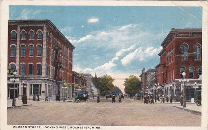 Minnesota Rochester Zumbro Street Looking West 1917