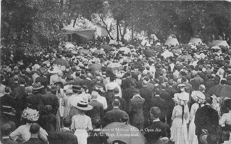 C-1910 Part of Crowd Military Mass CTAU Encampment Postcard 961
