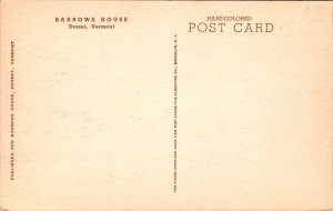 Hand Colored Postcard Barrows House in Dorset, Vermont