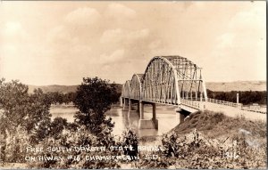 RPPC Chamberlin Free South Dakota State Bridge 1940s Postcard KJ2