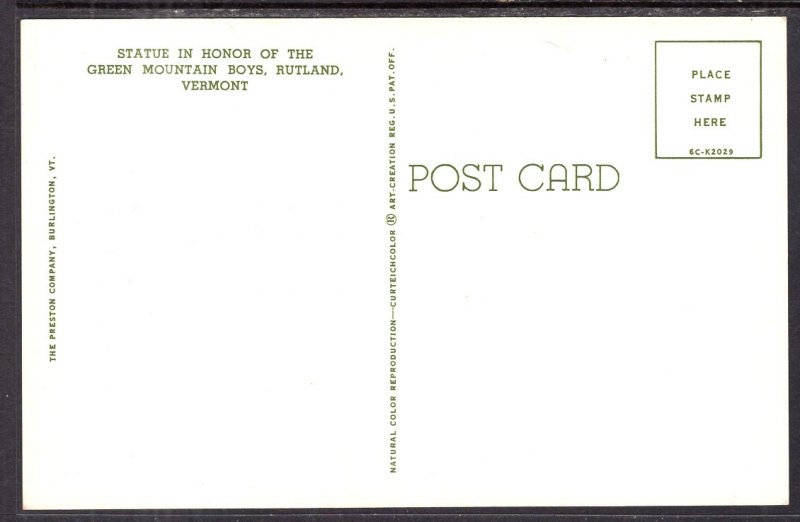 Green Mountain Boys Statue,Rutland,VT