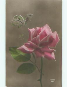 tinted rppc c1910 BEAUTIFUL FLOWERS AC8984