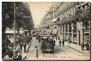 Old Postcard Tram Toulouse Rue Alsace