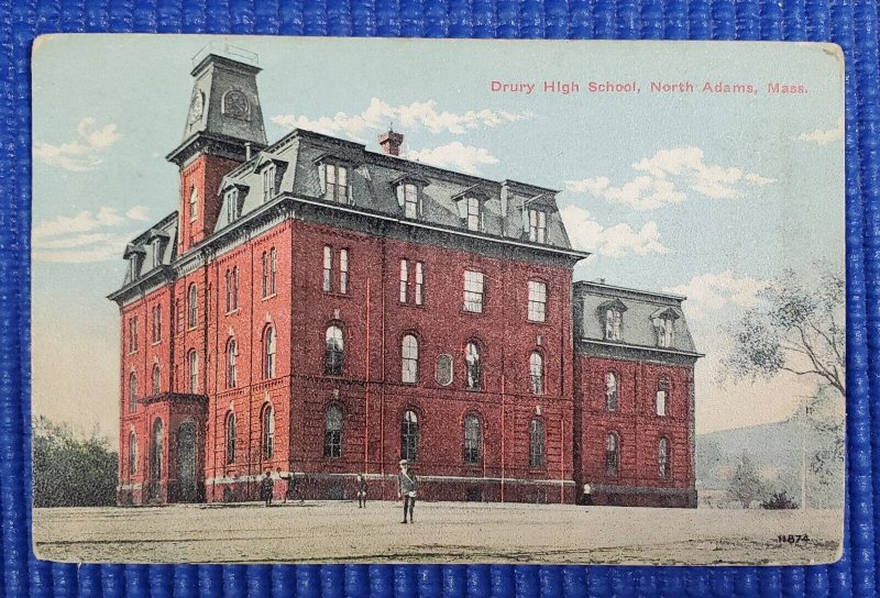 Vintage Drury High School North Adams Massachusetts MA c1910 Postcard