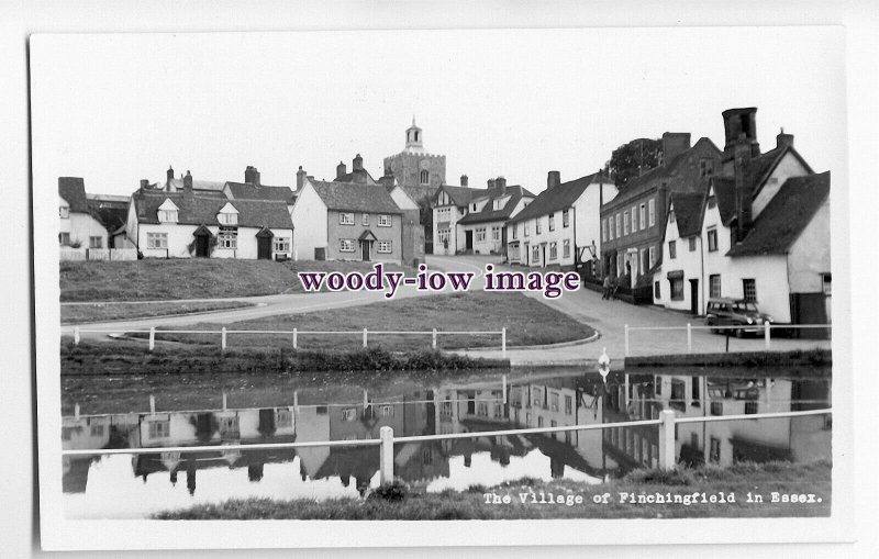 aj0009 - Finchingfield Village from the pond , Essex - postcard