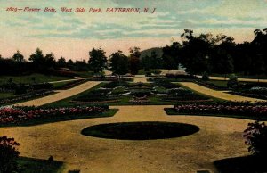 USA Flower Beds West Side Park Paterson New Jersey Vintage Postcard 04.18