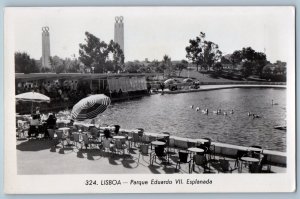 Lisbon Portugal Postcard Edward VII Park Esplanade c1940's RPPC Photo