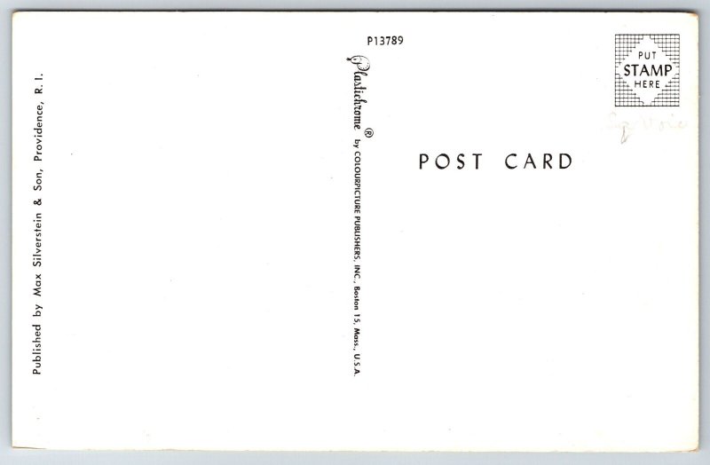 State Maps~Greetings From Rhode Island~Glendale~Wickford~Kingston~Vtg Postcard