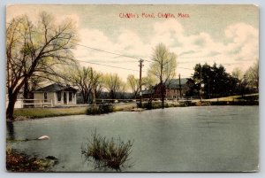 Holden Massachusetts~Chaffin's Pond Road Fence~Homes~1907 Postcard