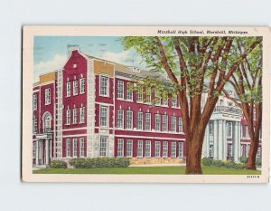 Postcard Marshall High School, Marshall, Michigan