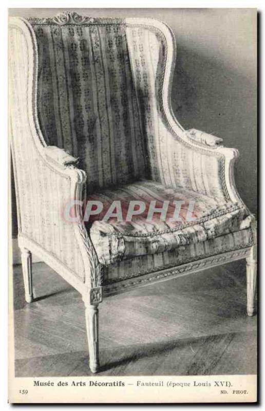 Old Postcard Musee des Arts Decoratifs Armchair Louis XVI