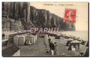 Old Postcard Le Treport Beach and cliffs