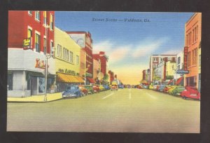 VALDOSTA GEORGIA DOWNTOWN STREET SCENE STORES OLD CARS VINTAGE POSTCARD