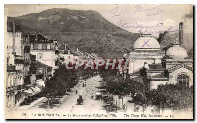 Old Postcard La Bourboule Boulevard of City Hotel