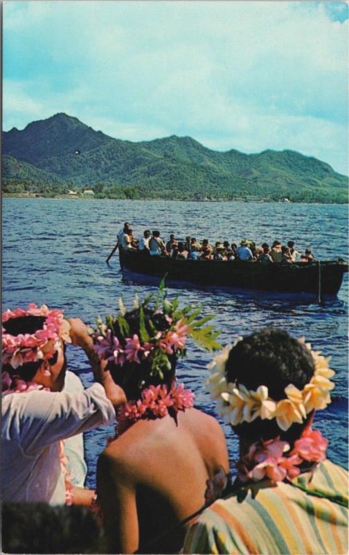 Boat Day Rarotonga Cook Islands Maori Kia Orana Vintage Postcard D48