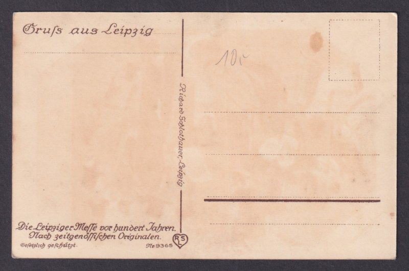 Vinatge postcard GERMANY, The Leipzig Trade Fair, An arrival of the Russians