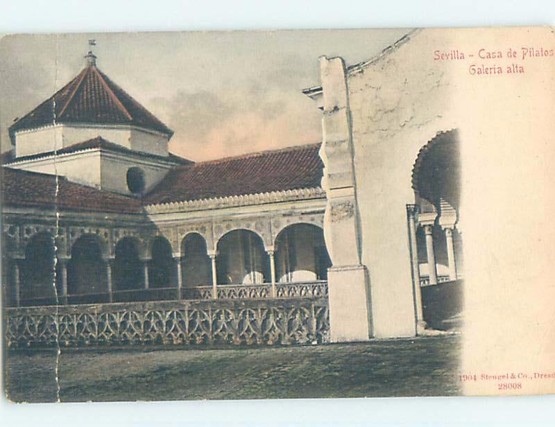 1904 postcard CASA DE PILATOS GALERIA ALTA Seville - Sevilla Spain F5192