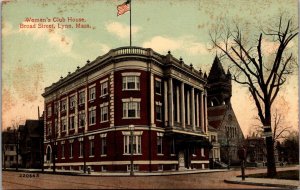 View of Women's Club House, Broad Street, Lynn MA Vintage Postcard R63