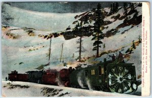 c1910s CO Rocky Mountain Locomotive Snow Plow Train Occupational in Rockies A172