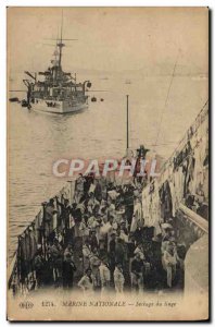 Old Postcard Boat War Drying laundry