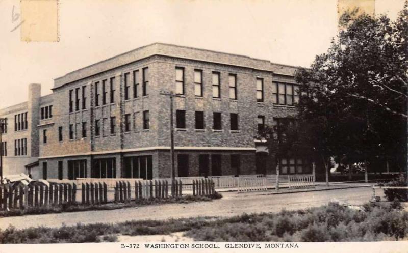 Glendive Montana Washington School Real Photo Antique Postcard J66135