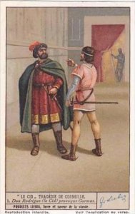 Liebig Vintage Trade Card S1337 El Cid 1936 No 1 Don Rodrigue Provoque Gormas