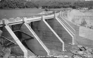 Wyman Dam Under Construction Spillway Bingham Maine Real Photo postcard