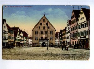 213951 GERMANY Bad MERGENTHEIM marketplace Vintage postcard